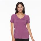 Women's Apt. 9&reg; Essential V-neck Tee, Size: Xs, Med Purple