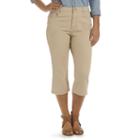 Women's Lee Relaxed Fit Denim Capris, Size: 4 - Regular, Lt Beige