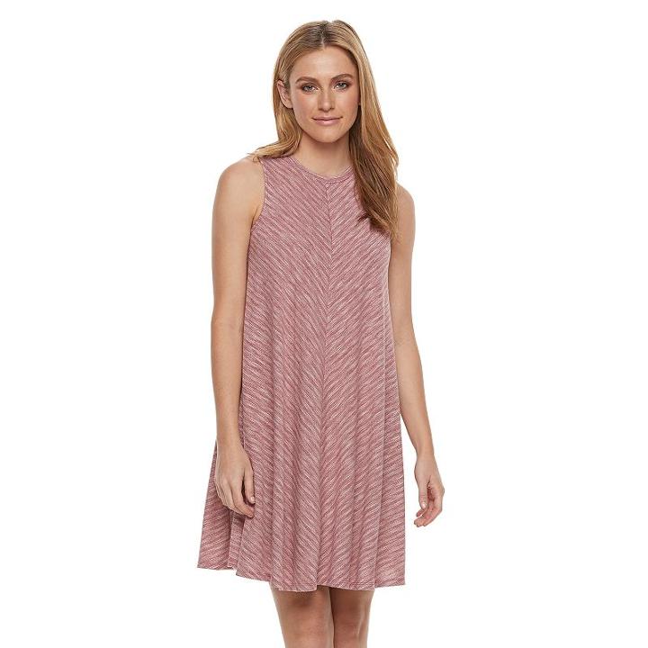 Petite Sonoma Goods For Life™ Chevron High-neck Trapeze Dress, Women's, Size: S Petite, Dark Red