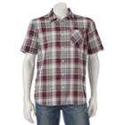 Men's Vansplaid Button-down Shirt, Size: Medium, Dark Red
