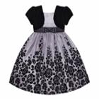 Girls 7-16 Size American Princess Mock Bolero Floral Dress, Girl's, Size: 16, Silver