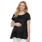 Maternity A:glow Solid Keyhole Tee, Women's, Size: Xl-mat, Black