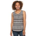 Petite Croft & Barrow&reg; Pleated Swing Tank, Women's, Size: L Petite, Dark Brown
