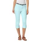 Women's Gloria Vanderbilt Patty Cuffed Capris, Size: 12, Turquoise/blue (turq/aqua)