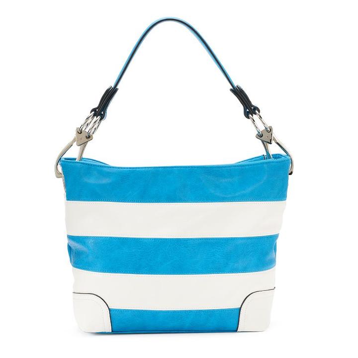 Deluxity Adalyn Striped Hobo, Women's, Turquoise/blue (turq/aqua)