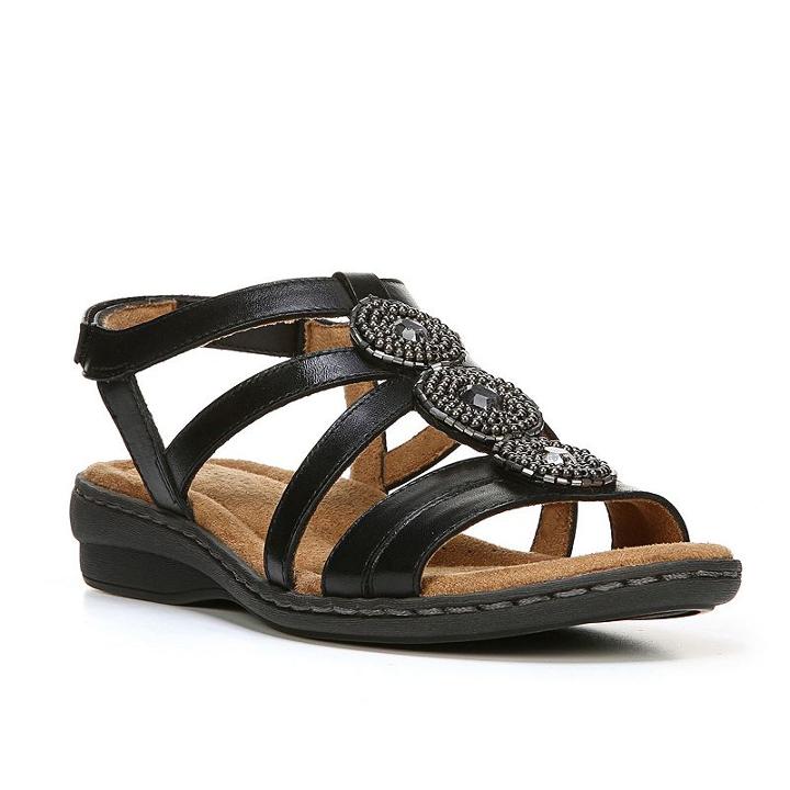 Naturalsoul By Naturalizer Ballina Women's Sandals, Size: 10 Wide, Black