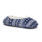 Women's Sonoma Goods For Life&trade; Fairisle Fuzzy Babba Ballerina Slippers, Size: M-l, Blue