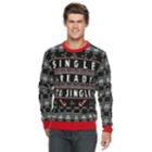 Men's Single & Ready To Jingle Christmas Sweater, Size: Large, Black