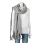 Apt. 9&reg; Solid Brushed Fringe Oblong Scarf, Women's, Grey Other