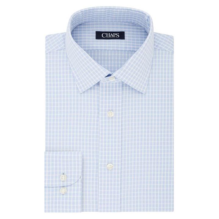 Men's Chaps Slim-fit Stretch Collar Dress Shirt, Size: 20 35/6t, Light Blue