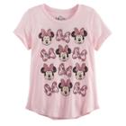 Disney's Minnie Mouse Girls 7-16 Glitter Bows Graphic Tee, Girl's, Size: Large, Light Pink