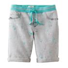 Girls 7-16 So&reg; Paint Splatter Ribbed Waist Bermuda Shorts, Girl's, Size: 16, Grey