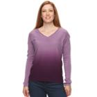 Petite Napa Valley Dip Dye High-low Sweater, Women's, Size: Xl Petite, Purple Oth