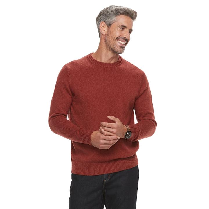 Men's Croft & Barrow&reg; Crew Sweater, Size: Large, Orange