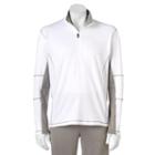 Men's Hemisphere Modern-fit Performance Quarter-zip Pullover, Size: Medium, White Oth