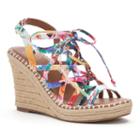 So&reg; Women's Lace-up Espadrille Wedge Sandals, Size: 8, Multicolor