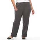Plus Size Croft & Barrow&reg; Pull-on Knit Leisure Pants, Women's, Size: 3x Short, Dark Grey