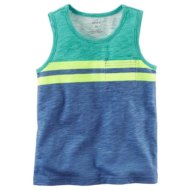 Boys 4-8 Carter's Slubbed Colorblock Striped Pocket Tank Top, Boy's, Size: 5, Ovrfl Oth