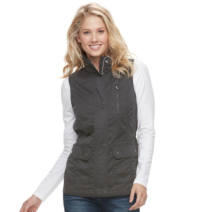 Women's Sonoma Goods For Life™ Utility Vest, Size: Small, Dark Grey