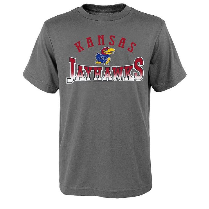 Boys 8-20 Kansas Jayhawks Fade Tee, Size: Xl(18/20), Grey (charcoal)