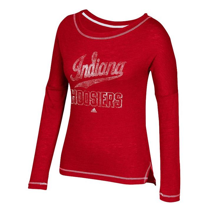 Women's Adidas Indiana Hoosiers Soft And Faded Tee, Size: Large, Red
