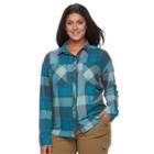 Plus Size Columbia Wildscape Flannel Plaid Roll-tab Shirt, Women's, Size: 2xl, Blue Other