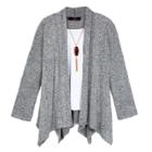 Girls 7-16 & Plus Size Iz Amy Byer Handkerchief Hem Cozy Top With Necklace, Size: Xl, Light Grey