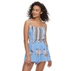 Juniors' Lily Rose Mixed-print Romper, Teens, Size: Xl, Black Print