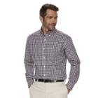 Men's Croft & Barrow&reg; Classic-fit Checked Stretch Button-down Shirt, Size: Medium, Red