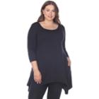 Plus Size White Mark Handkerchief Tunic Top, Women's, Size: 4xl, Blue (navy)