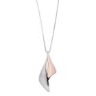 Two Tone Sterling Silver Double Triangle Pendant Necklace, Women's, Size: 18