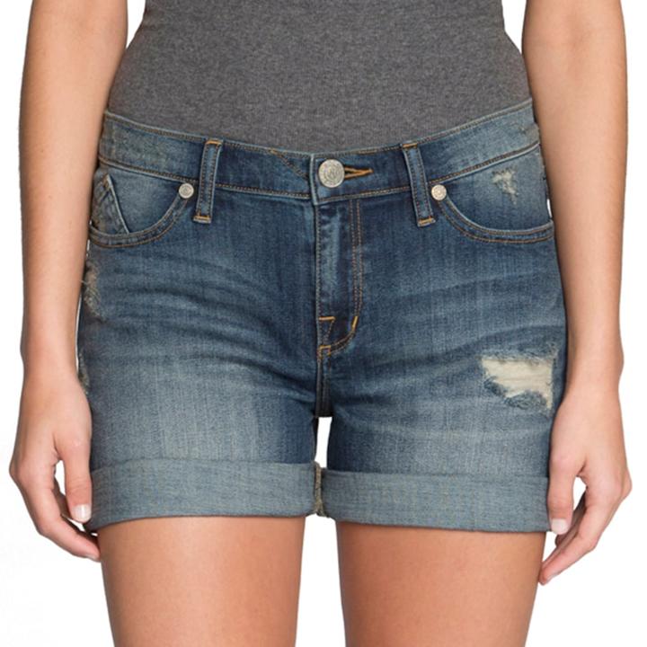 Women's Rock & Republic&reg; Bumpershoot Ripped Jean Shorts, Size: 2, Med Blue