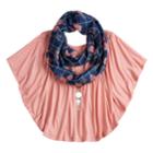 Girls 7-16 & Plus Size Self Esteem Circle Top Set With Scarf & Necklace, Size: Large, Light Pink