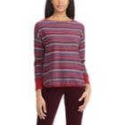 Women's Chaps Striped Boatneck Sweater, Size: Xl, Red
