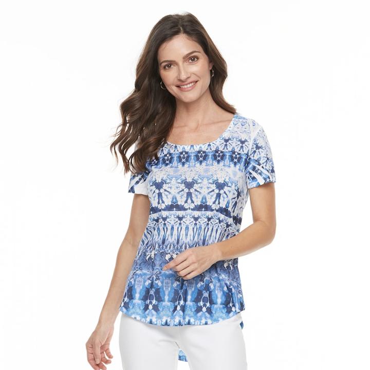 Women's World Unity Printed Scoopneck Tee, Size: Xs, White