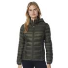 Women's Heat Keep Down Hooded Puffer Jacket, Size: Large, Green Oth