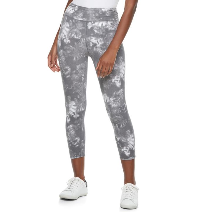 Juniors' So&reg; Tie-dye Yoga Capris, Teens, Size: Xl, Med Grey