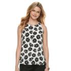 Women's Apt. 9&reg; Zipper Accent Georgette Tank, Size: Small, Natural