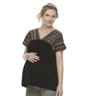 Maternity A:glow Embroidered Dolman Tee, Women's, Size: S-mat, Black