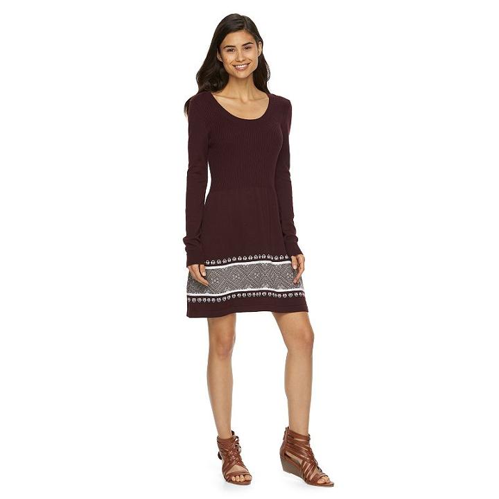 Juniors' Freshman Ribbed Sweaterdress, Girl's, Size: Xl, Brt Purple