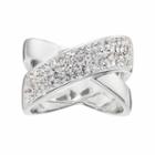 Confetti Crystal Crisscross Ring, Women's, Size: 7, White