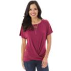 Women's Apt. 9&reg; Twist Tee, Size: Small, Brt Pink