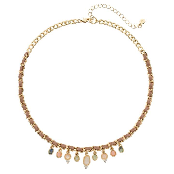 Lc Lauren Conrad Woven Geometric Stone Necklace, Women's, Multicolor