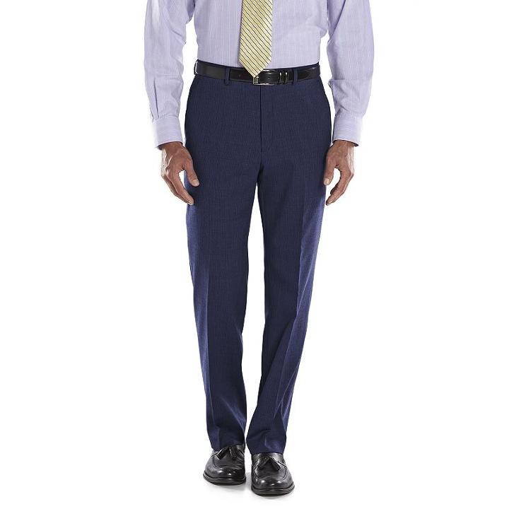 Men's Chaps Performance Classic-fit Wool-blend Comfort Stretch Flat-front Suit Pants, Size: 33x32, Blue (navy)