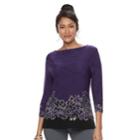 Women's Croft & Barrow&reg; Ballet Neck Top, Size: Medium, Purple