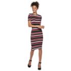Juniors' Almost Famous Striped Short Sleeve Bodycon Dress, Teens, Size: Medium, Orange