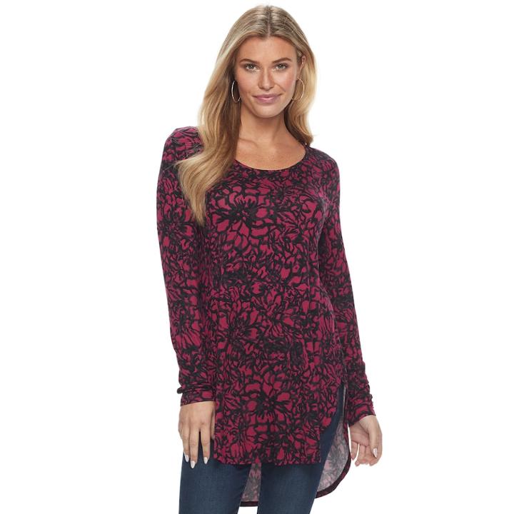 Women's Apt. 9&reg; Essential Tunic, Size: Medium, Dark Red