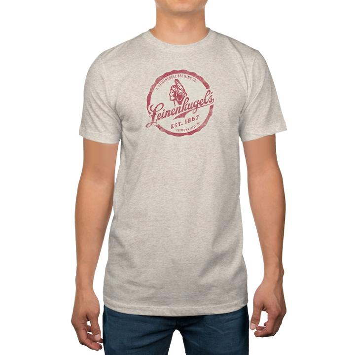 Men's Retro Leinenkugel's Beer Logo Tee, Size: Large, Beige