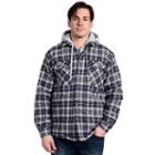 Men's Stanley Classic-fit Plaid Hooded Fleece Shirt Jacket, Size: Large, Blue