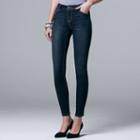 Petite Simply Vera Vera Wang Skinny Jeans, Women's, Size: 10 Petite, Dark Blue